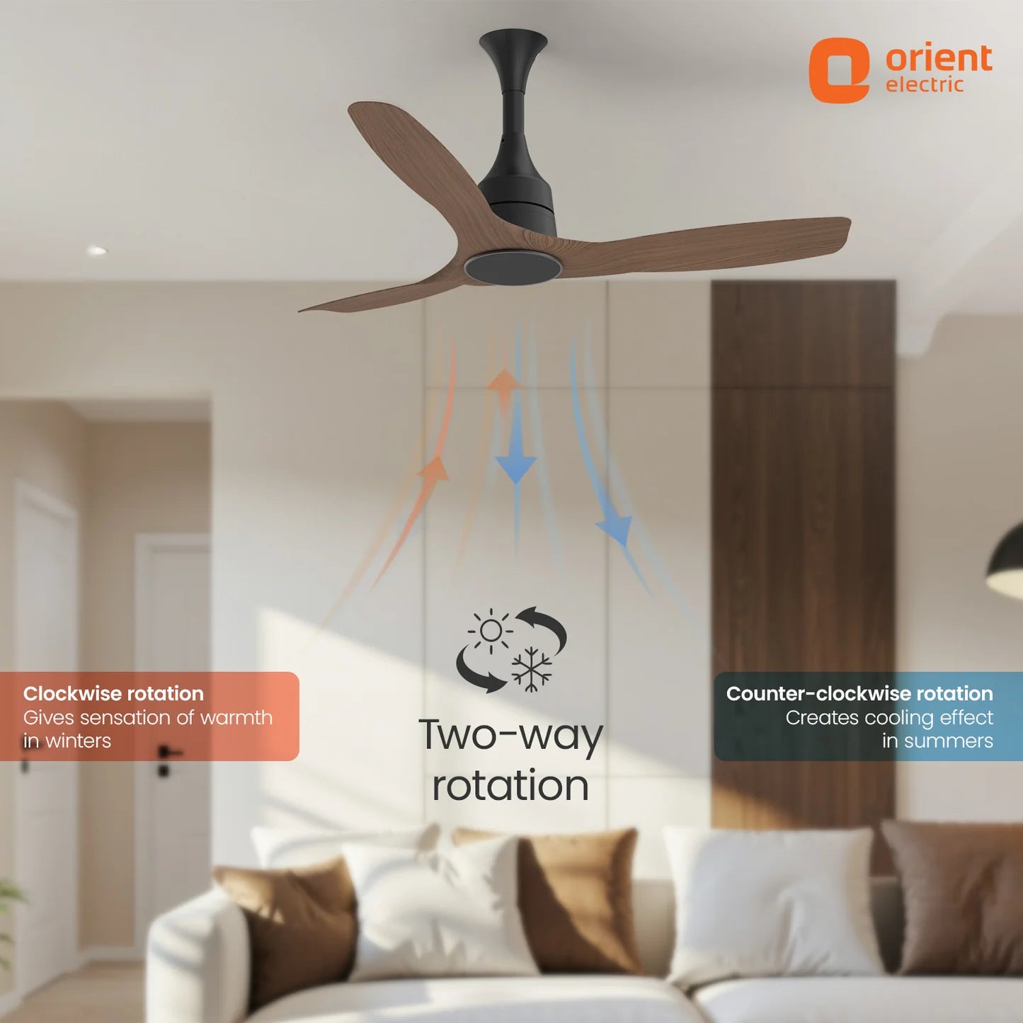 Orient Aerosense Smart BLDC Ceiling Fan | 5 Year Warranty 1200MM (Non-Underlight)