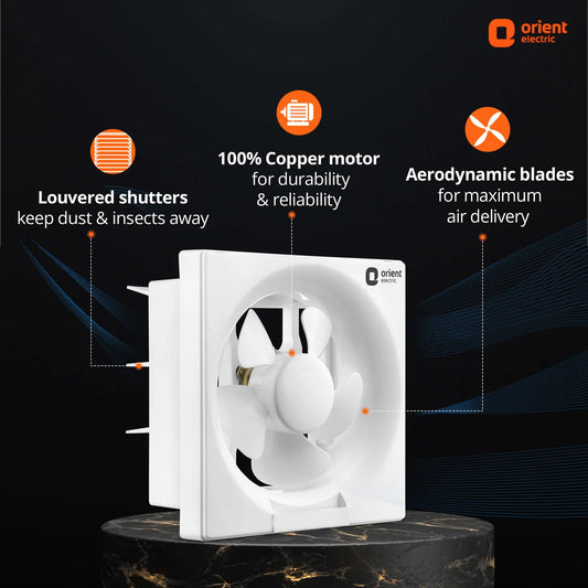 Orient Ventilator DX Exhaust Fan | 150mm / 200mm / 250mm | Kitchen & Bathroom | Copper Motor