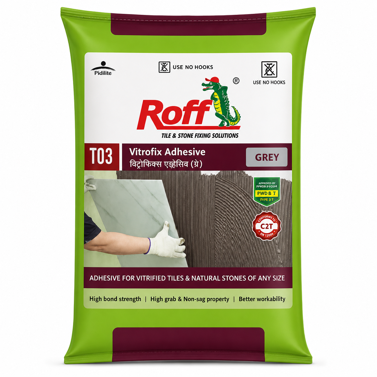 Roff Vitrofix Adhesive Grey (T03) 20KG
