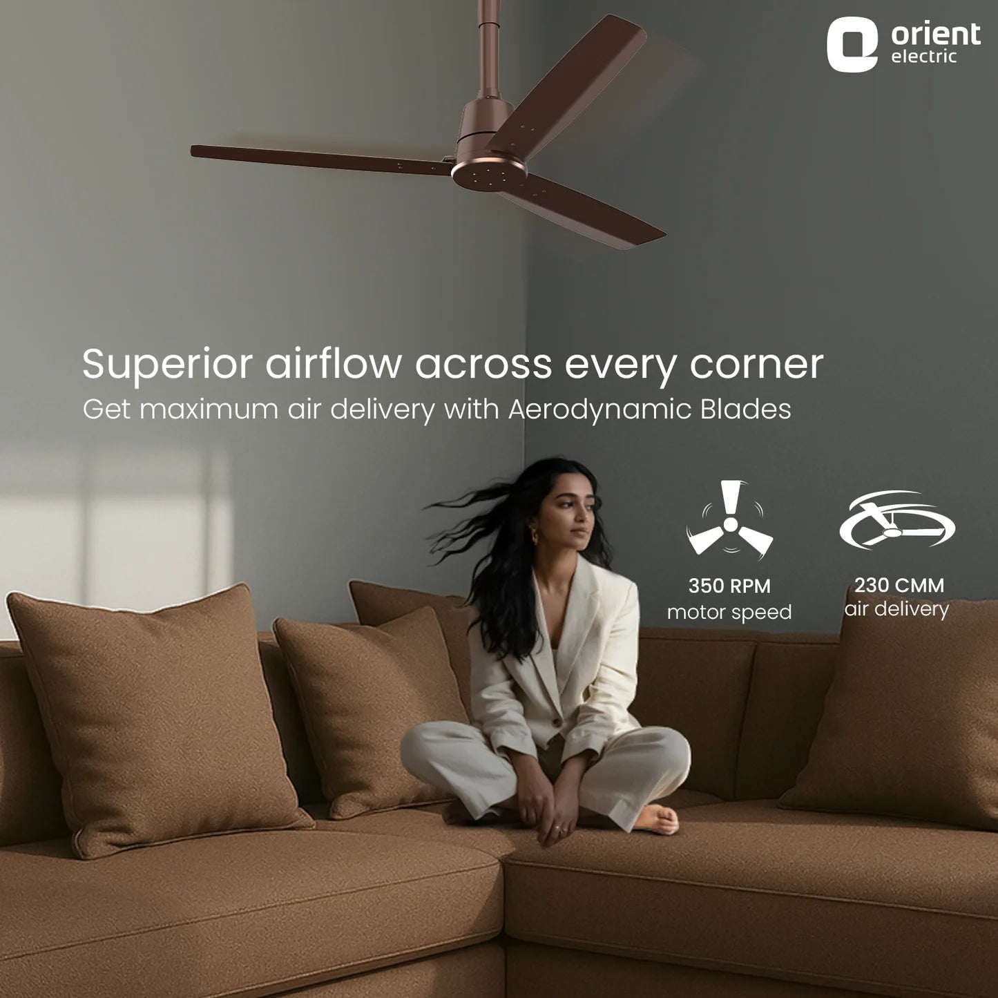 Orient Proton BLDC Fan with Remote | 3-Year Warranty 1200MM