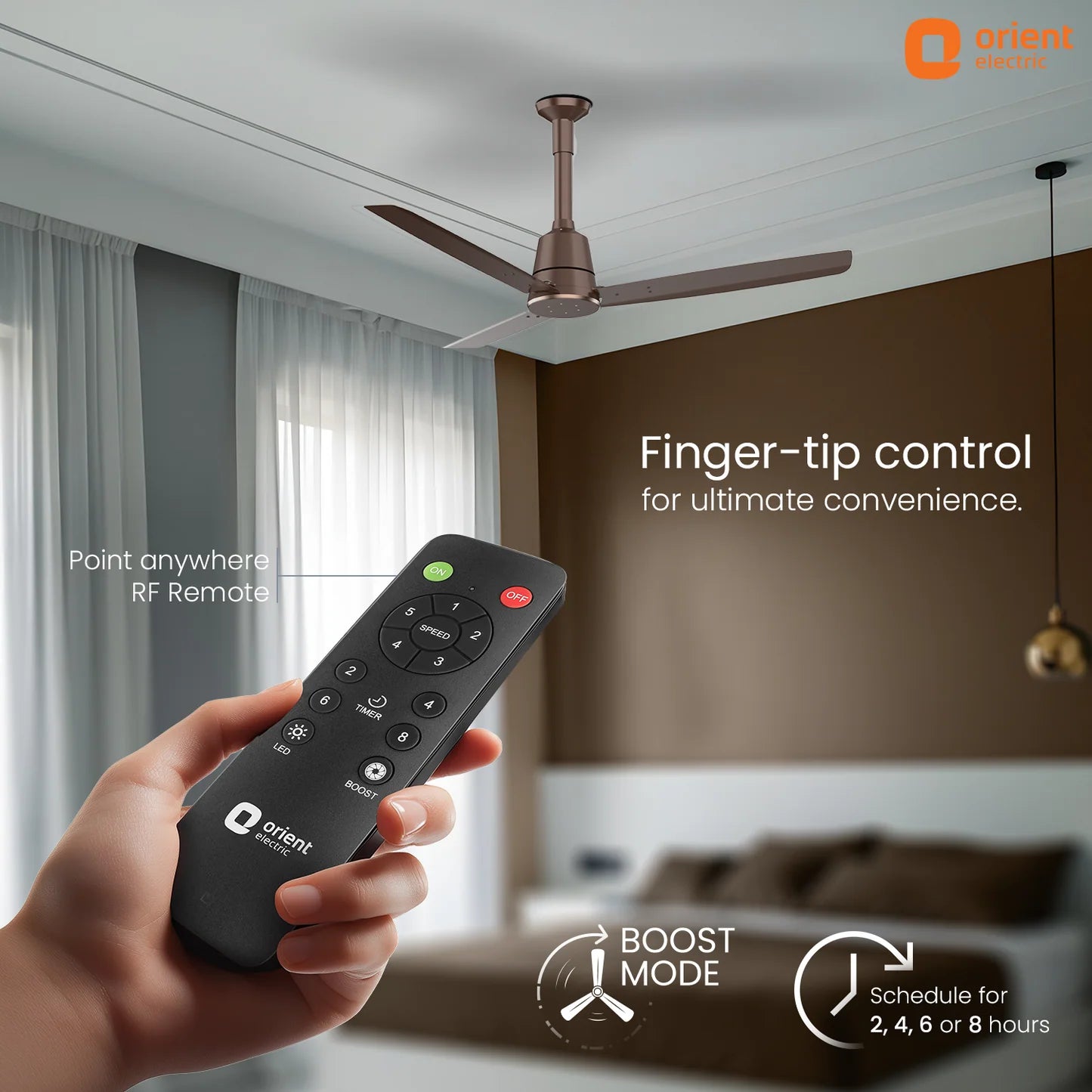 Orient Proton BLDC Fan with Remote | 3-Year Warranty 1200MM